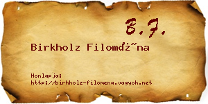 Birkholz Filoména névjegykártya